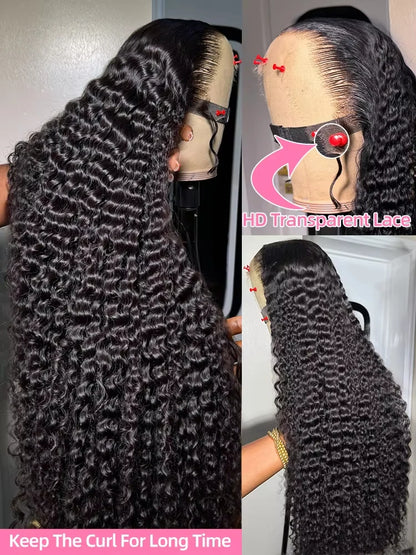 Xcurly 30 inch Loose Deep Wave Glueless 5x5 Ready to Wear Lace Closure Wig Pre Plucked Water Curly HD Lace Front Human Hair Wigs