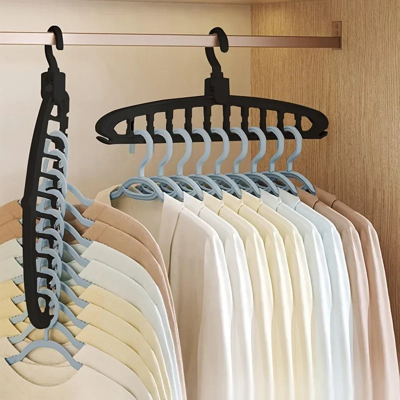 Folding Multi-Hole Clothes Hanger Non-slip Storage Rack
