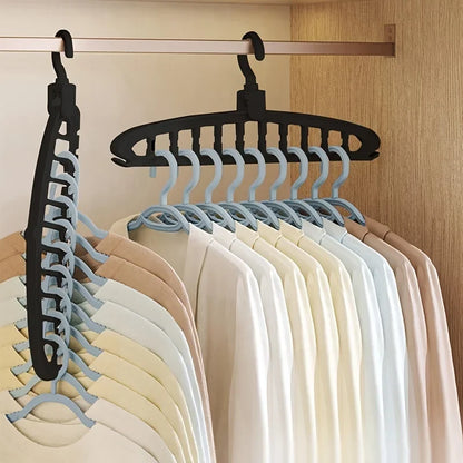 Folding Multi-Hole Clothes Hanger Non-slip Storage Rack