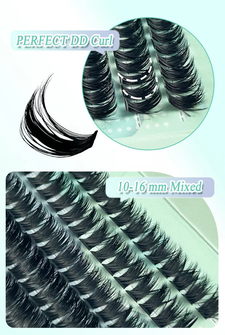 DD Curl Eyelashes Extension Natural Thick Mink Faux Eyelash 3D Fluffy