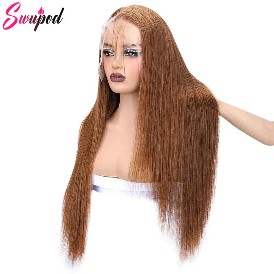 250% 360 Full Lace 13x6 HD Lace Frontal Wig 30 inch 13x4 Straight Remy Human Hair #4 Dark Chocolate Brown Glueless Pre Plucked