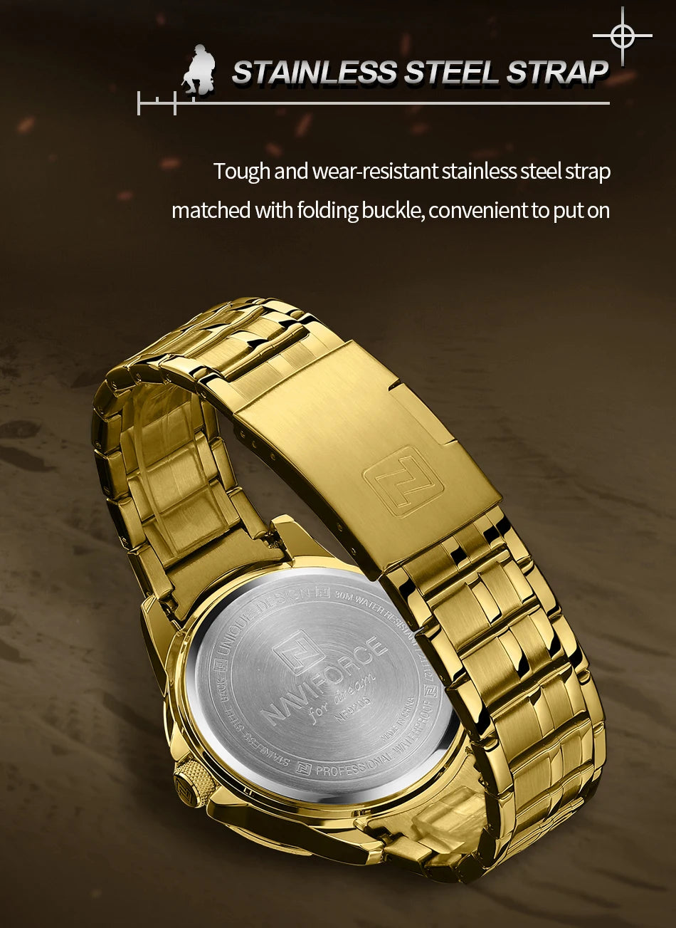 NAVIFORCE Brand Fashion Men's Quartz Watches Waterproof