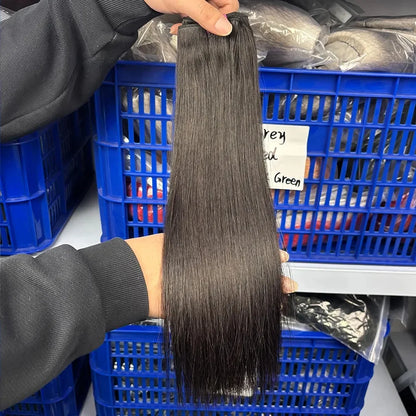 100% Human Vietnamese Raw Hair Bundles Super Double Drawn 16A Virgin Hair Bundle Straight Human Hair Weave Thick Ends Extension