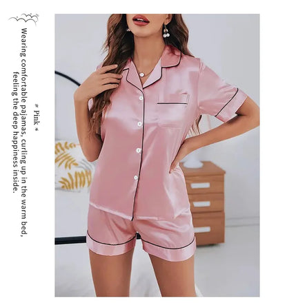 Women's Pajamas Set Satin Sleepwear
