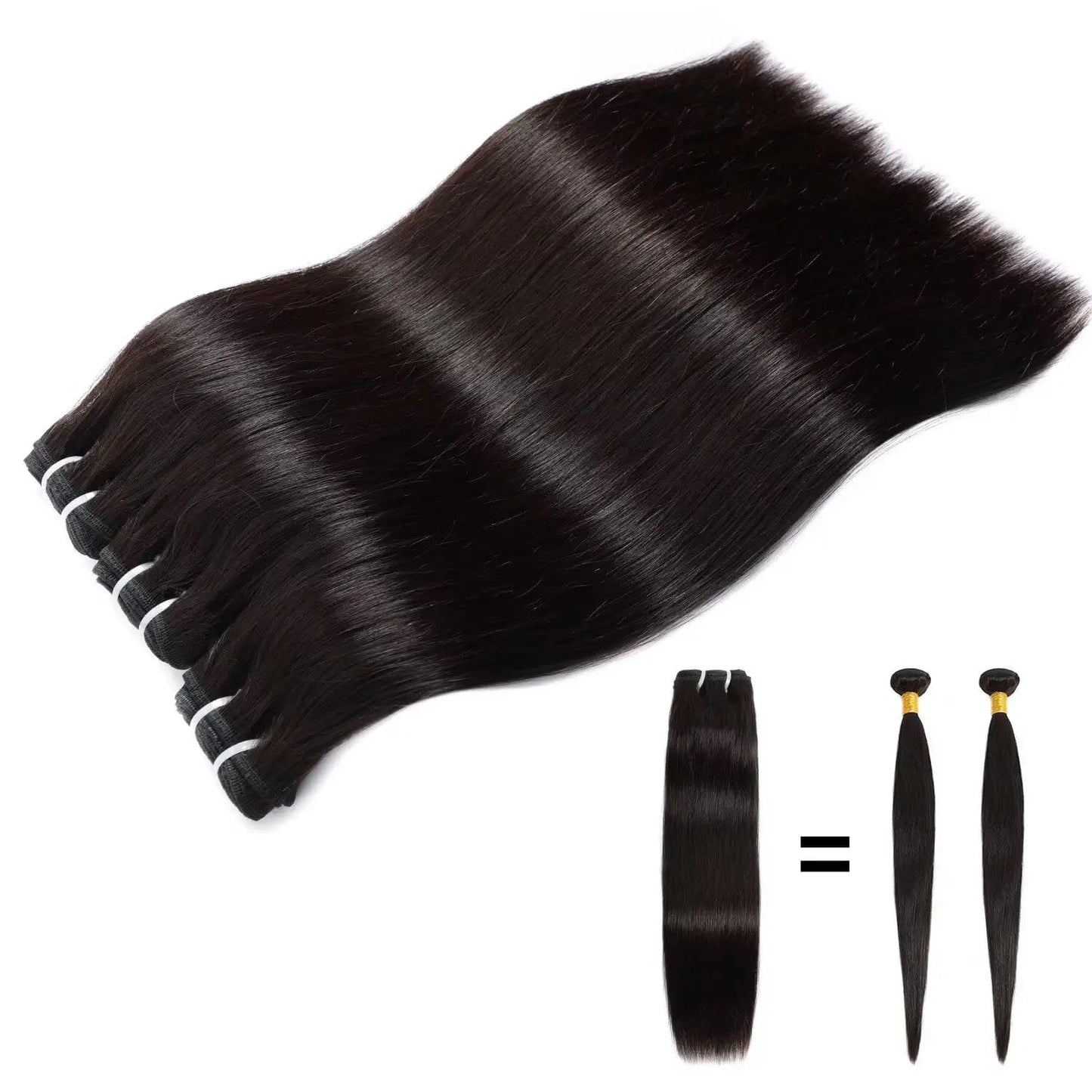 16A Vietnamese Double Drawn Bone Straight Bundles with Lace Closure Raw Hair Bundles Raw Hair