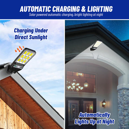 1/2/3/4pcs Outdoor Solar Street Lamp, Solar Rechargeable COB Wall Lamps with Motion Sensor