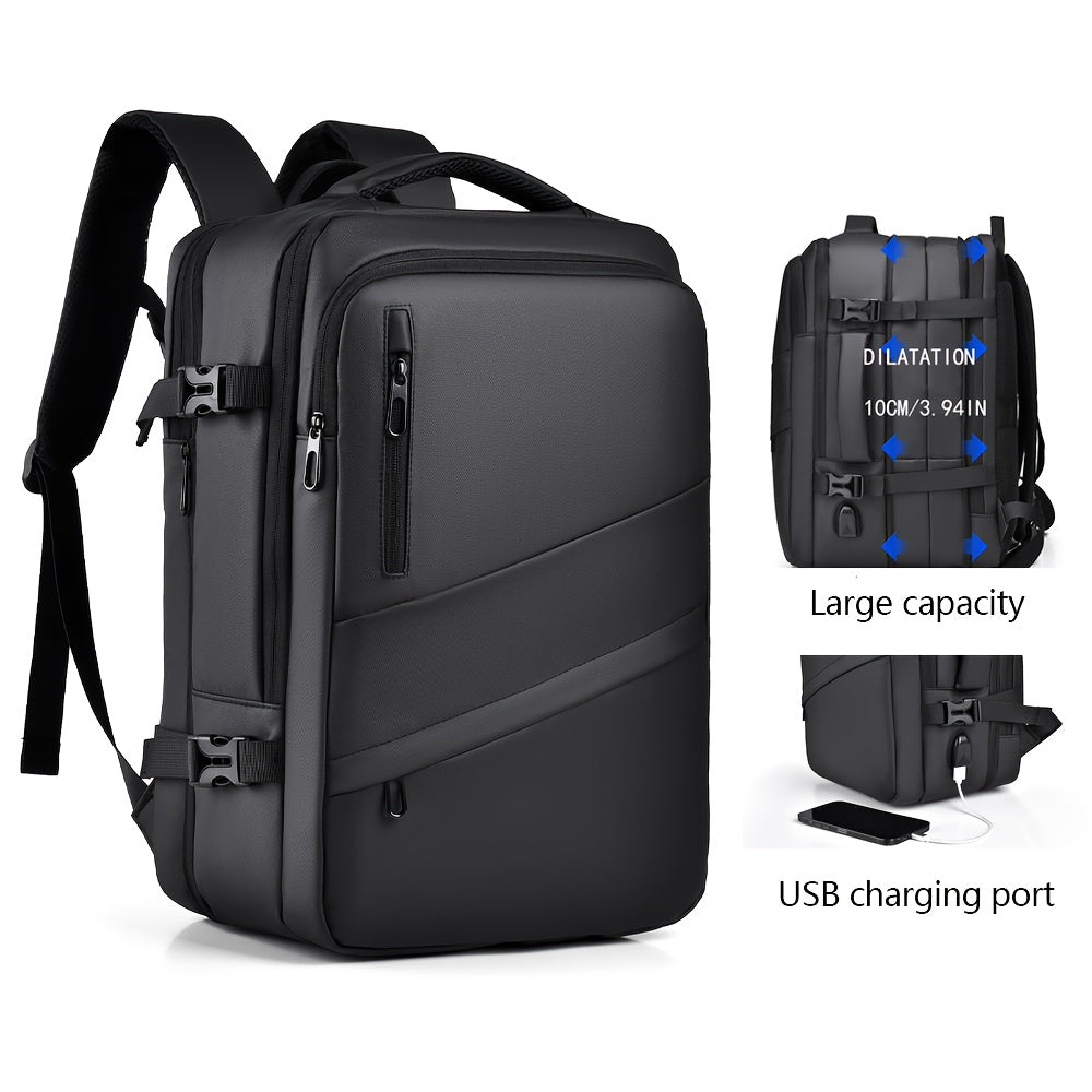 Expandable Travel Backpack with USB Charging Port