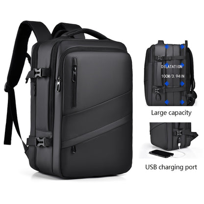 Expandable Travel Backpack with USB Charging Port