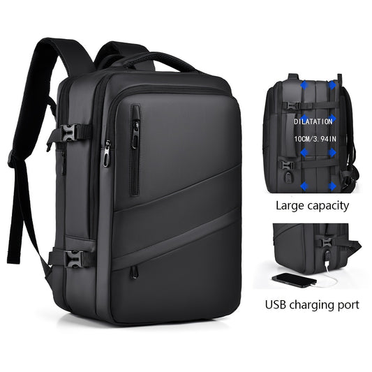 Expandable Travel Backpack with USB Charging Port