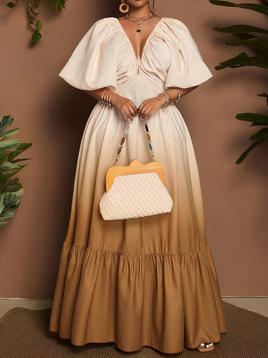 Elegant Gradient Maxi Dress