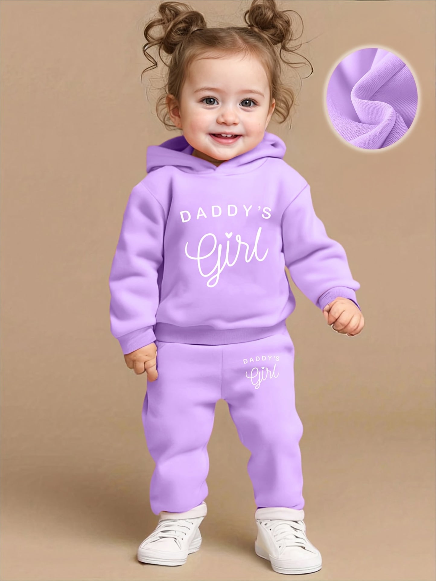 Baby Girl's DADDY'S GIRL Letter Pattern Hoodie & Casual Long Pants