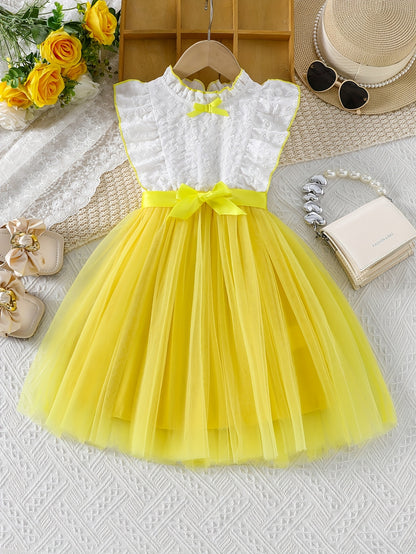 1pc Girls' Sleeveless Summer Dress