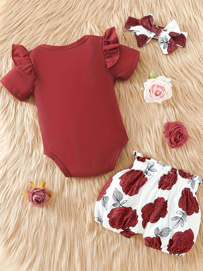 3pcs Short Sleeve & Shorts Set for Newborns