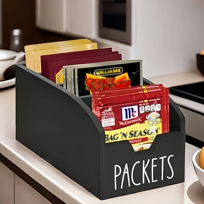 Rustic 4-Compartment Wooden Spice Organizer