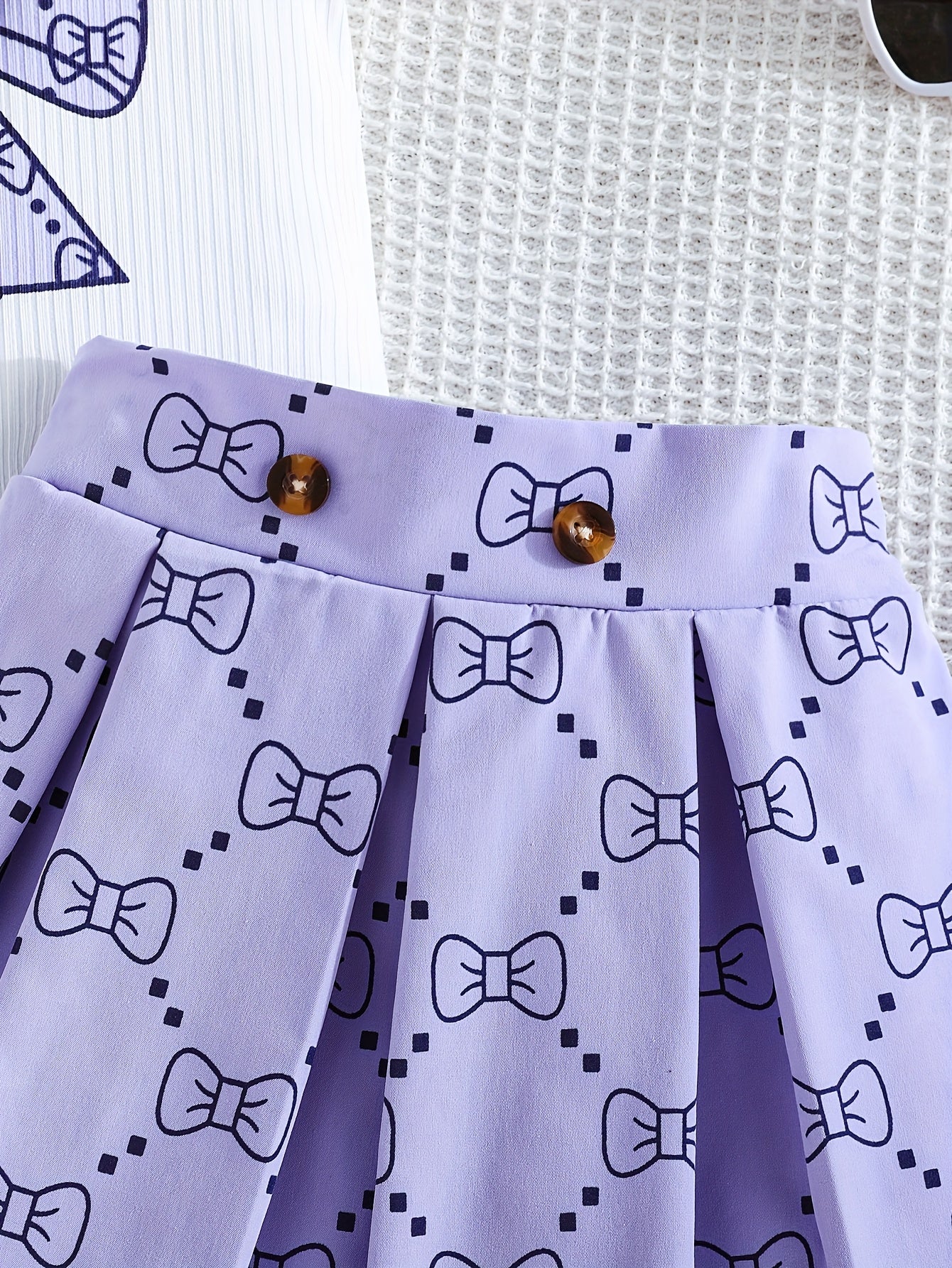 Girls' Plaid Print Skirt Set