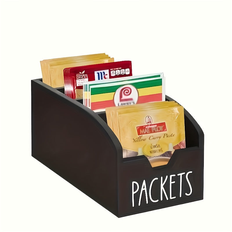 Rustic 4-Compartment Wooden Spice Organizer