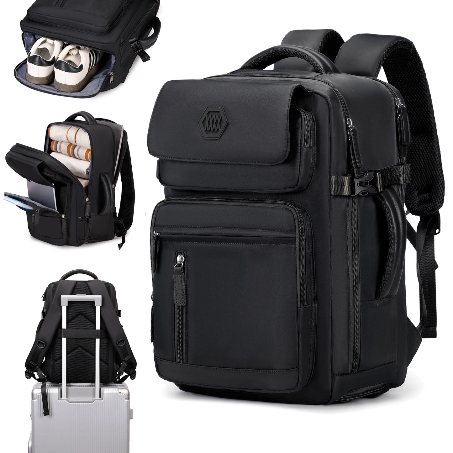 15.6" Laptop Travel Backpack with Shoe Compartment