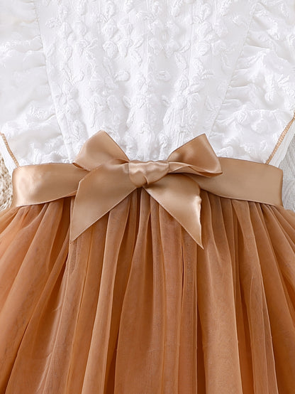 1pc Girls' Sleeveless Summer Dress