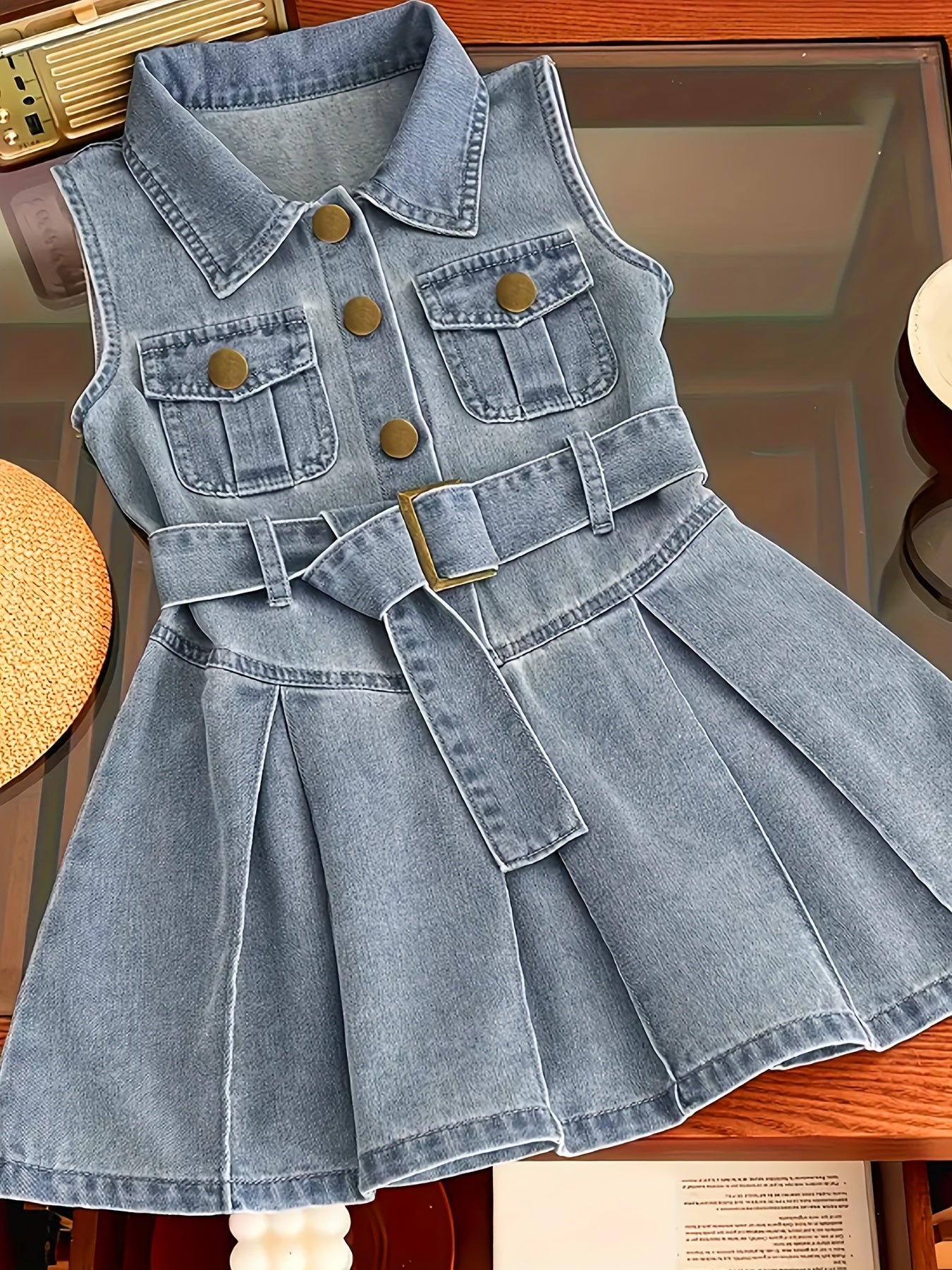 Girls' Dress Summer Fashion Casual Ruffle Pleated Skirt