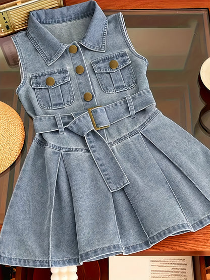 Girls' Dress Summer Fashion Casual Ruffle Pleated Skirt