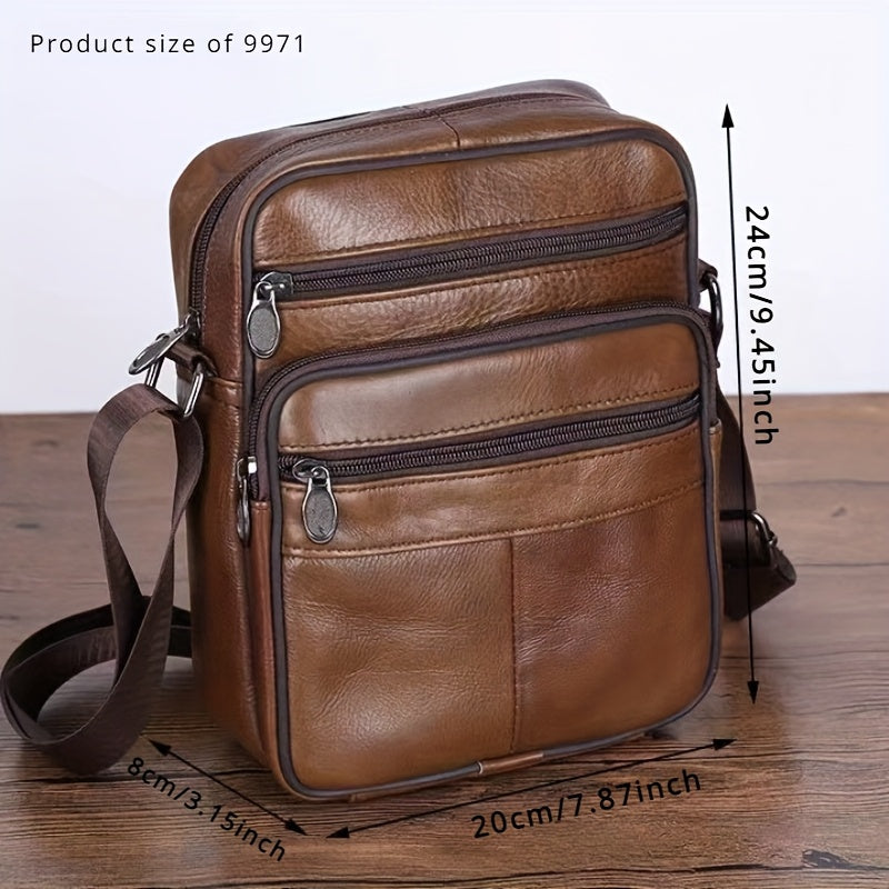 Men's Genuine Leather Crossbody Bag