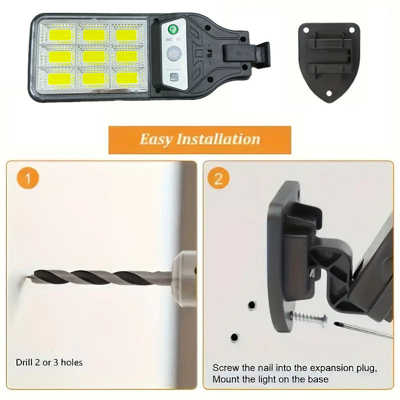 1/2/3/4pcs Outdoor Solar Street Lamp, Solar Rechargeable COB Wall Lamps with Motion Sensor