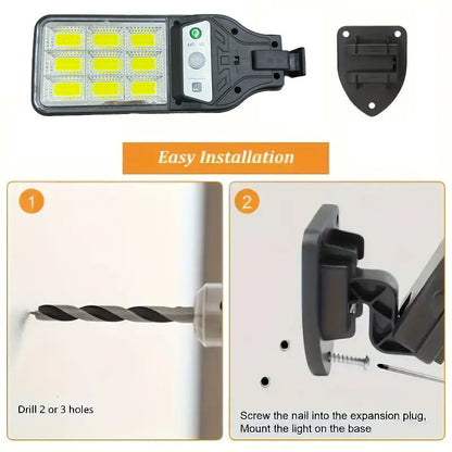 1/2/3/4pcs Outdoor Solar Street Lamp, Solar Rechargeable COB Wall Lamps with Motion Sensor