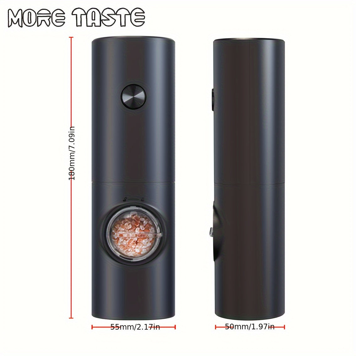 MORE TASTE Electric Salt and Pepper Grinder