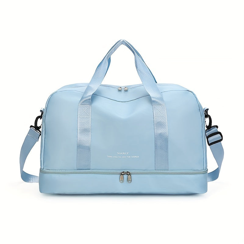 Durable Large Capacity Nylon Travel Bag with Shoe Compartment