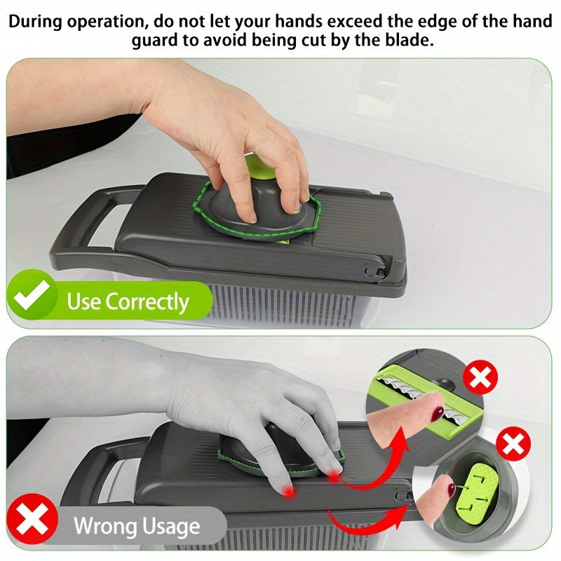 Vegetable Onion Chopper, Kitchen 16in 1 Food Chopper 8 Blades Cutter with Container