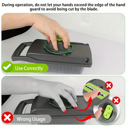 Vegetable Onion Chopper, Kitchen 16in 1 Food Chopper 8 Blades Cutter with Container