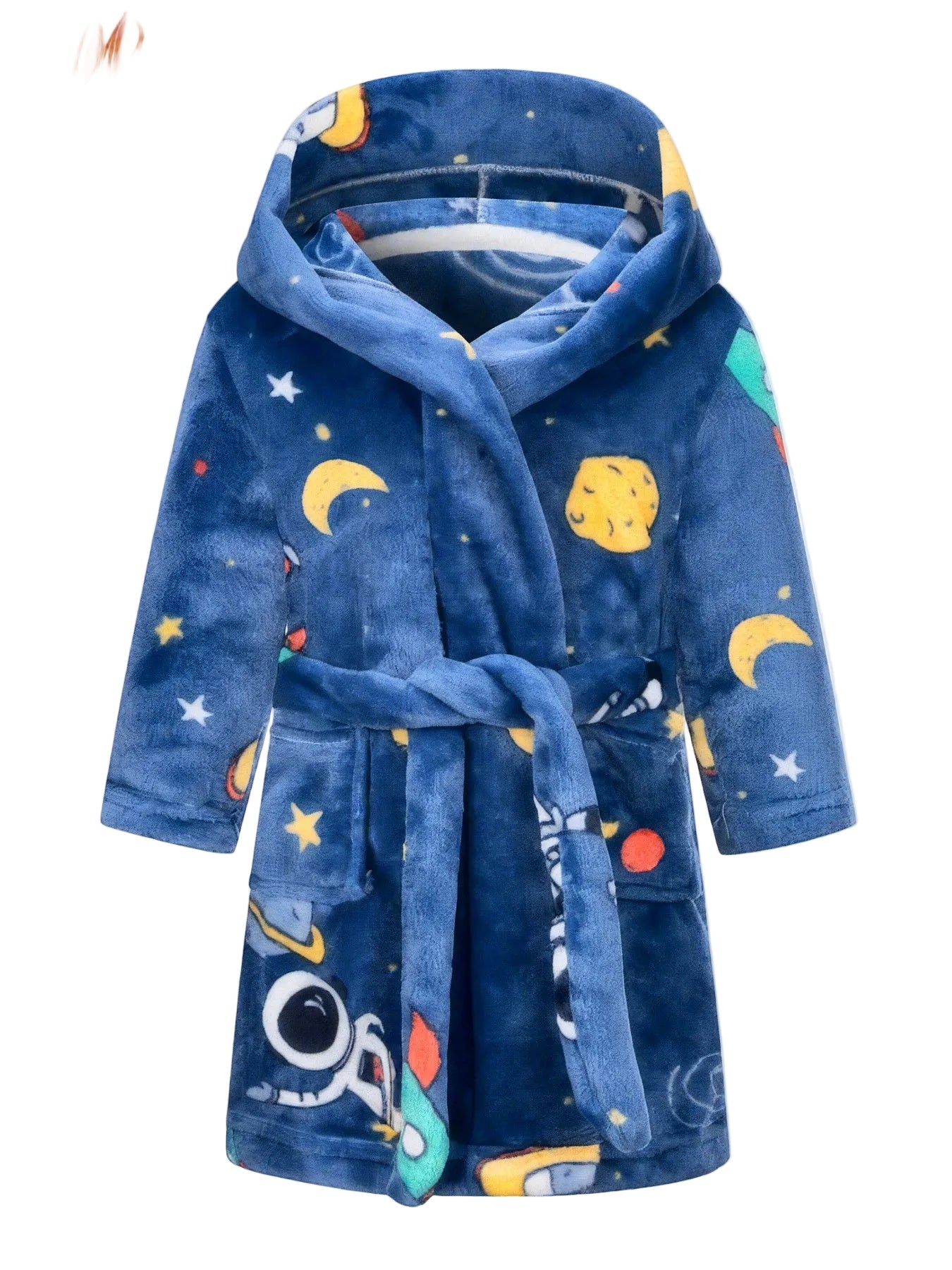 Boys' Hooded Space Astronaut Print Fleece Sleepwear