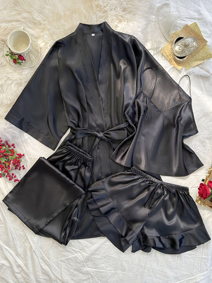 Women'S All-Season V-Neck Pajama Set - Comfortable