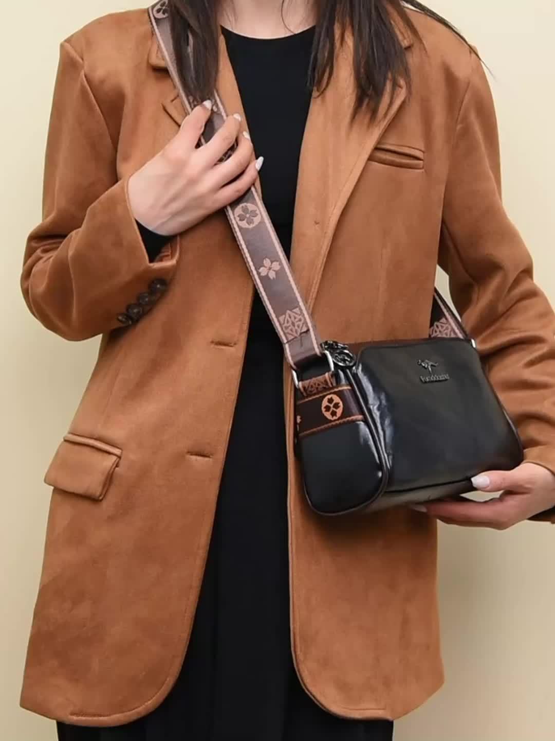 Solid Color Crossbody Shoulder Bag