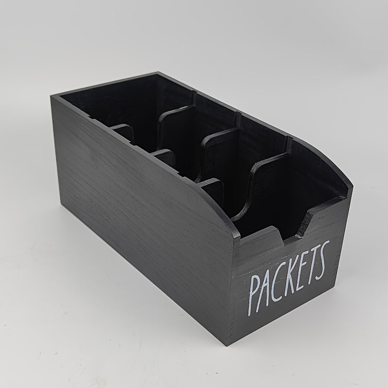 Rustic 4-Compartment Wooden Spice Organizer