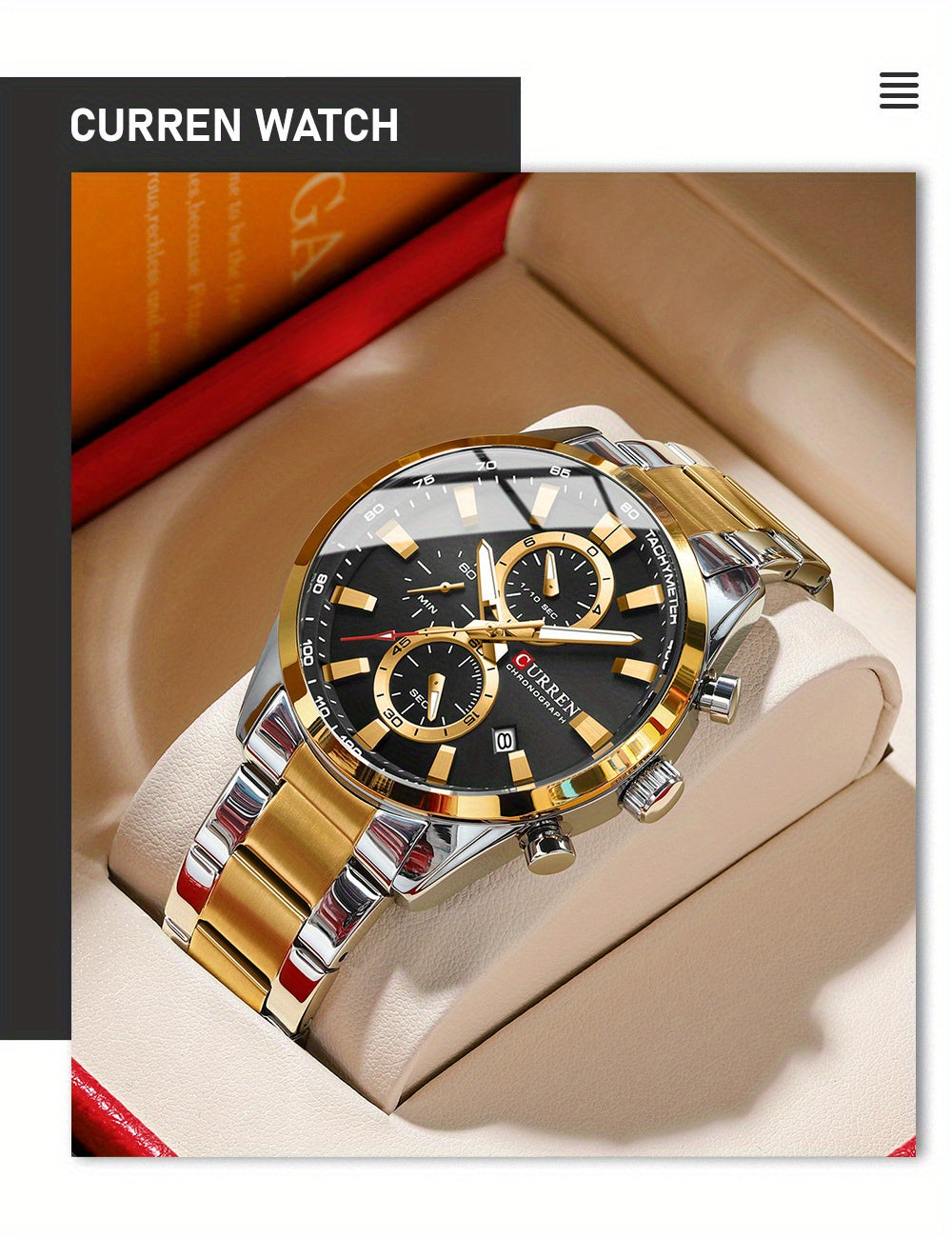 CURREN Men'S Business with Stainless Steel Strap