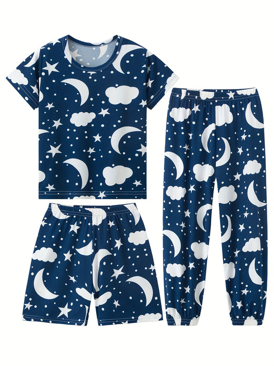 3pcs BAIOUNIAO Kids Pajama Sets, Boys Girls Pajamas