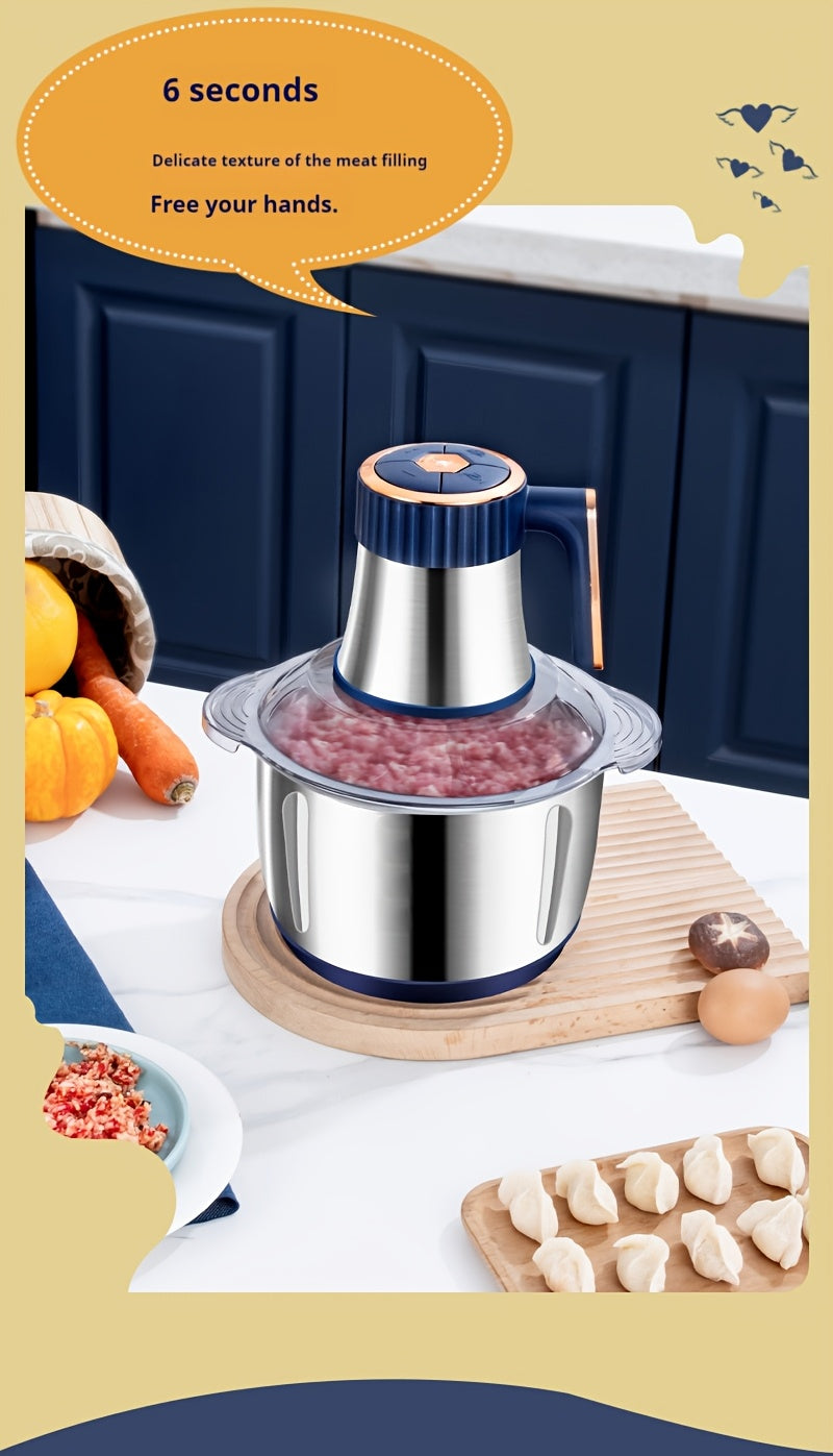 5L Multifunctional Electric Chopper Food Processor Stainless Steel Five-Speed