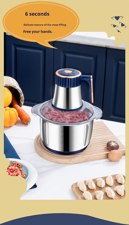 5L Multifunctional Electric Chopper Food Processor Stainless Steel Five-Speed