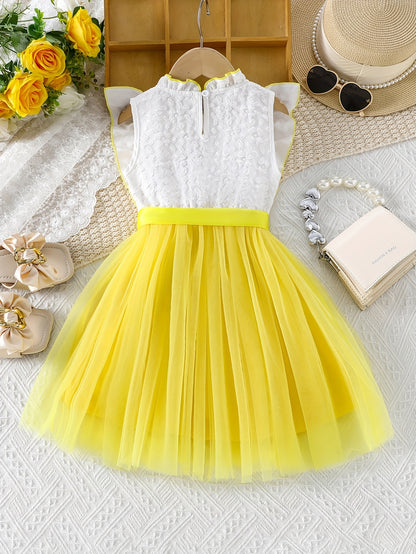 1pc Girls' Sleeveless Summer Dress