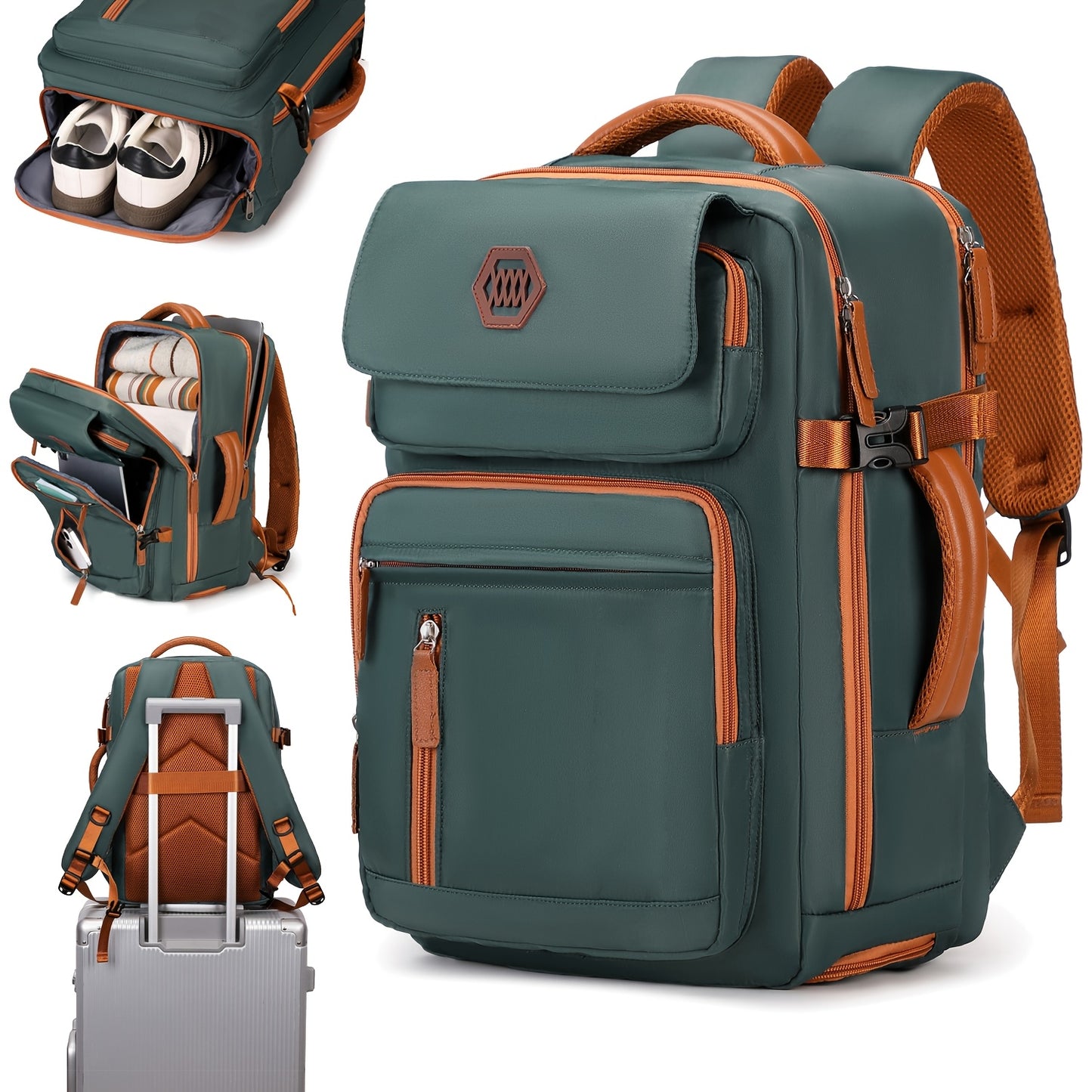 15.6" Laptop Travel Backpack with Shoe Compartment