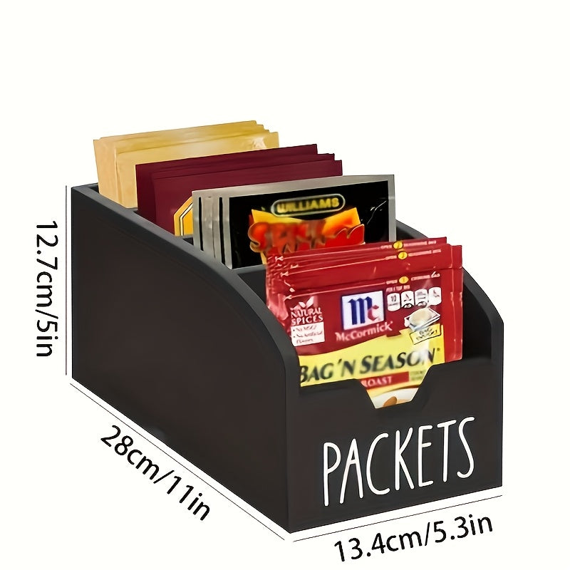 Rustic 4-Compartment Wooden Spice Organizer