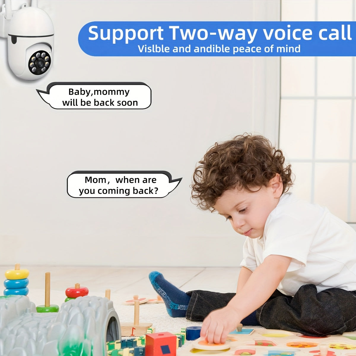 1pc Camera with Full Color Night Vision Wireless WIFI 1080P Full HD Indoor/Outdoor