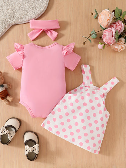 3pcs Layette Set - Short Sleeve Dress