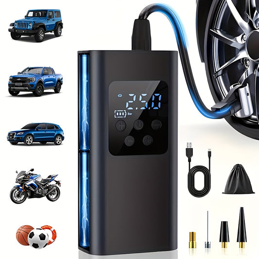 Cordless Air Pump, Portable Digital Display Air Compressor