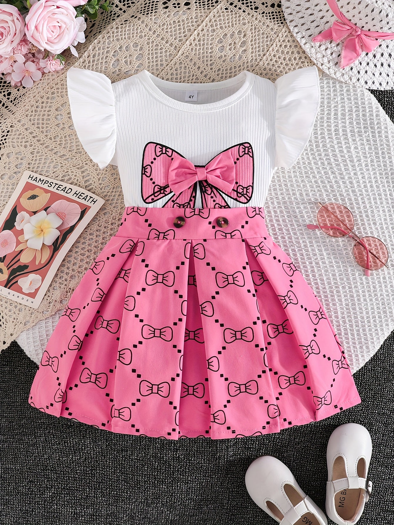 Girls' Plaid Print Skirt Set