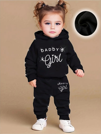 Baby Girl's DADDY'S GIRL Letter Pattern Hoodie & Casual Long Pants