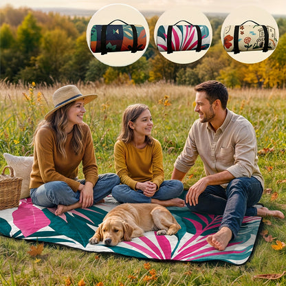 Extra Large 198.12x198.12 cm Foldable Picnic Blanket with Carry Strap
