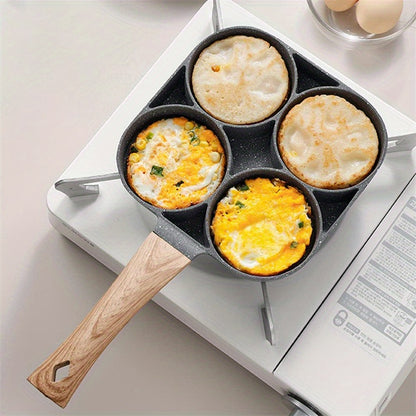 4-Hole Non-Stick Frying Pan with Maifan Stone Coating