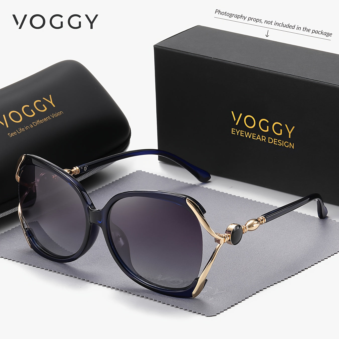 VOGGY fashionable and simple oversize large lens Polarized Fashion Glasses